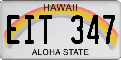 HI license plate EIT347