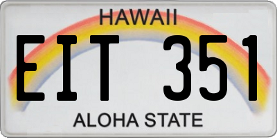 HI license plate EIT351