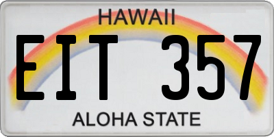 HI license plate EIT357