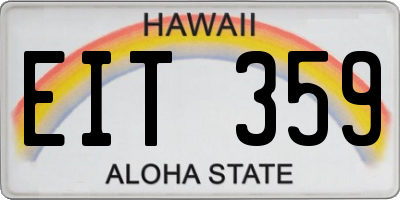 HI license plate EIT359