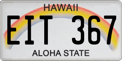HI license plate EIT367