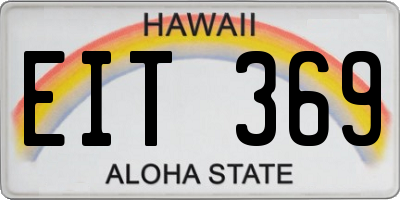 HI license plate EIT369