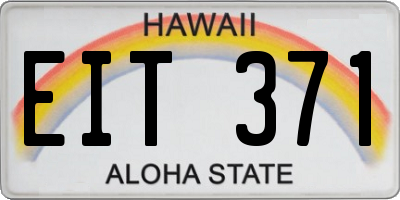 HI license plate EIT371