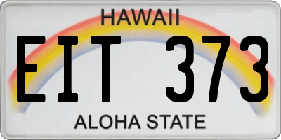 HI license plate EIT373