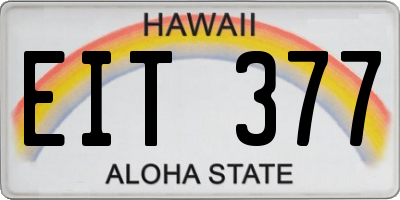 HI license plate EIT377