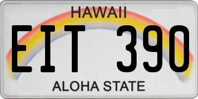 HI license plate EIT390