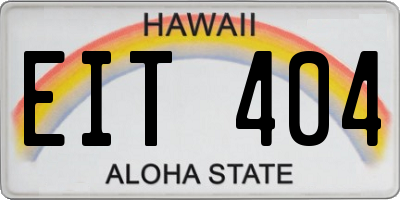 HI license plate EIT404