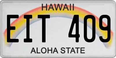 HI license plate EIT409