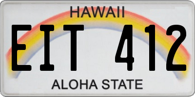 HI license plate EIT412