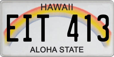 HI license plate EIT413