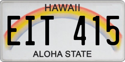 HI license plate EIT415