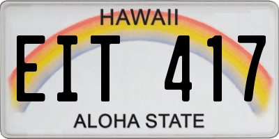 HI license plate EIT417