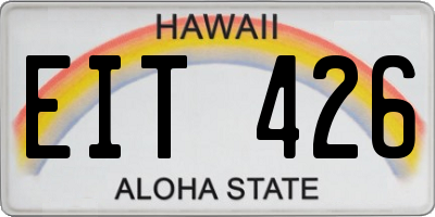HI license plate EIT426