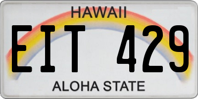 HI license plate EIT429