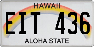 HI license plate EIT436