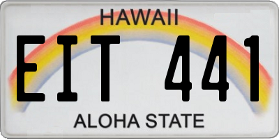 HI license plate EIT441