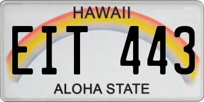 HI license plate EIT443
