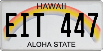 HI license plate EIT447