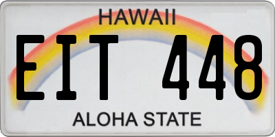 HI license plate EIT448