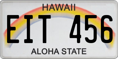 HI license plate EIT456