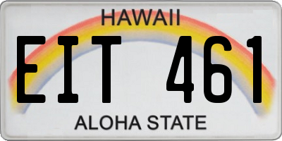 HI license plate EIT461