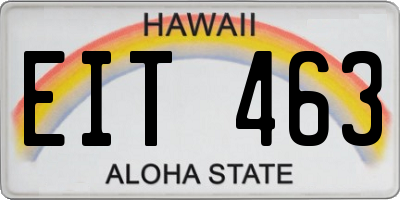 HI license plate EIT463