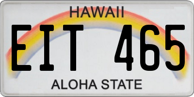 HI license plate EIT465