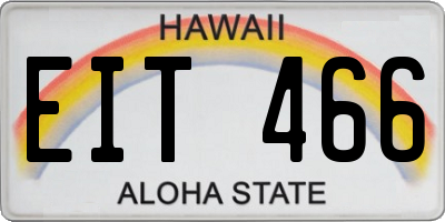 HI license plate EIT466
