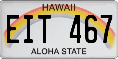 HI license plate EIT467