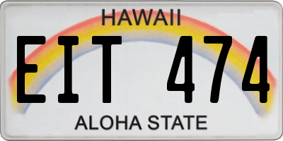 HI license plate EIT474
