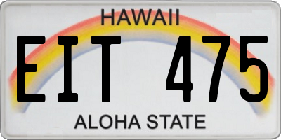 HI license plate EIT475