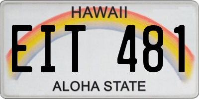HI license plate EIT481