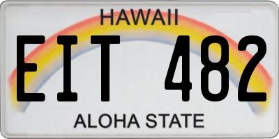 HI license plate EIT482