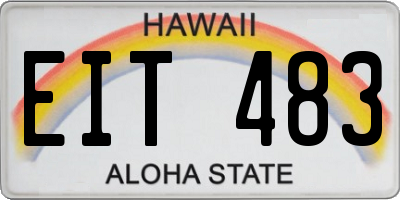 HI license plate EIT483