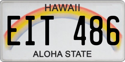HI license plate EIT486