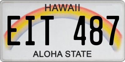 HI license plate EIT487