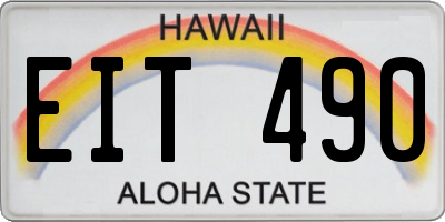 HI license plate EIT490