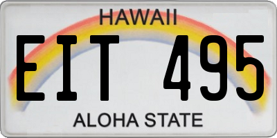HI license plate EIT495