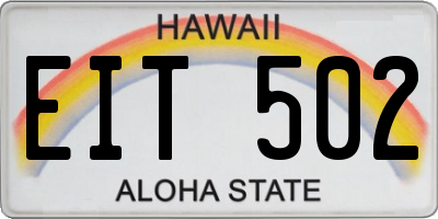 HI license plate EIT502