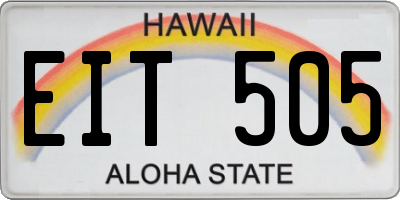 HI license plate EIT505