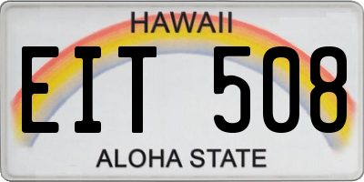 HI license plate EIT508