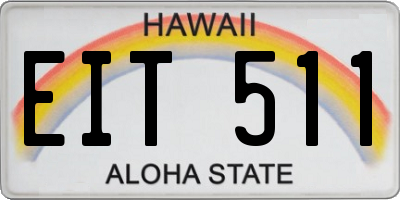 HI license plate EIT511