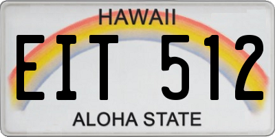 HI license plate EIT512