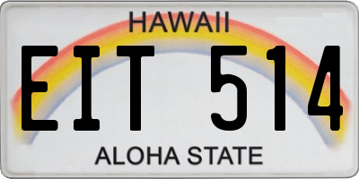 HI license plate EIT514