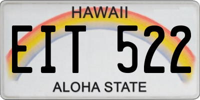 HI license plate EIT522