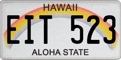 HI license plate EIT523
