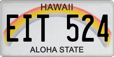 HI license plate EIT524