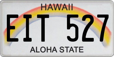 HI license plate EIT527