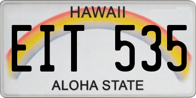 HI license plate EIT535