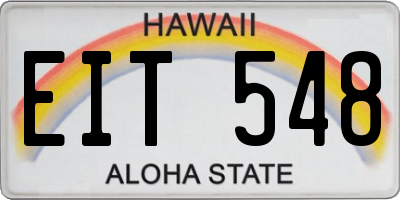 HI license plate EIT548